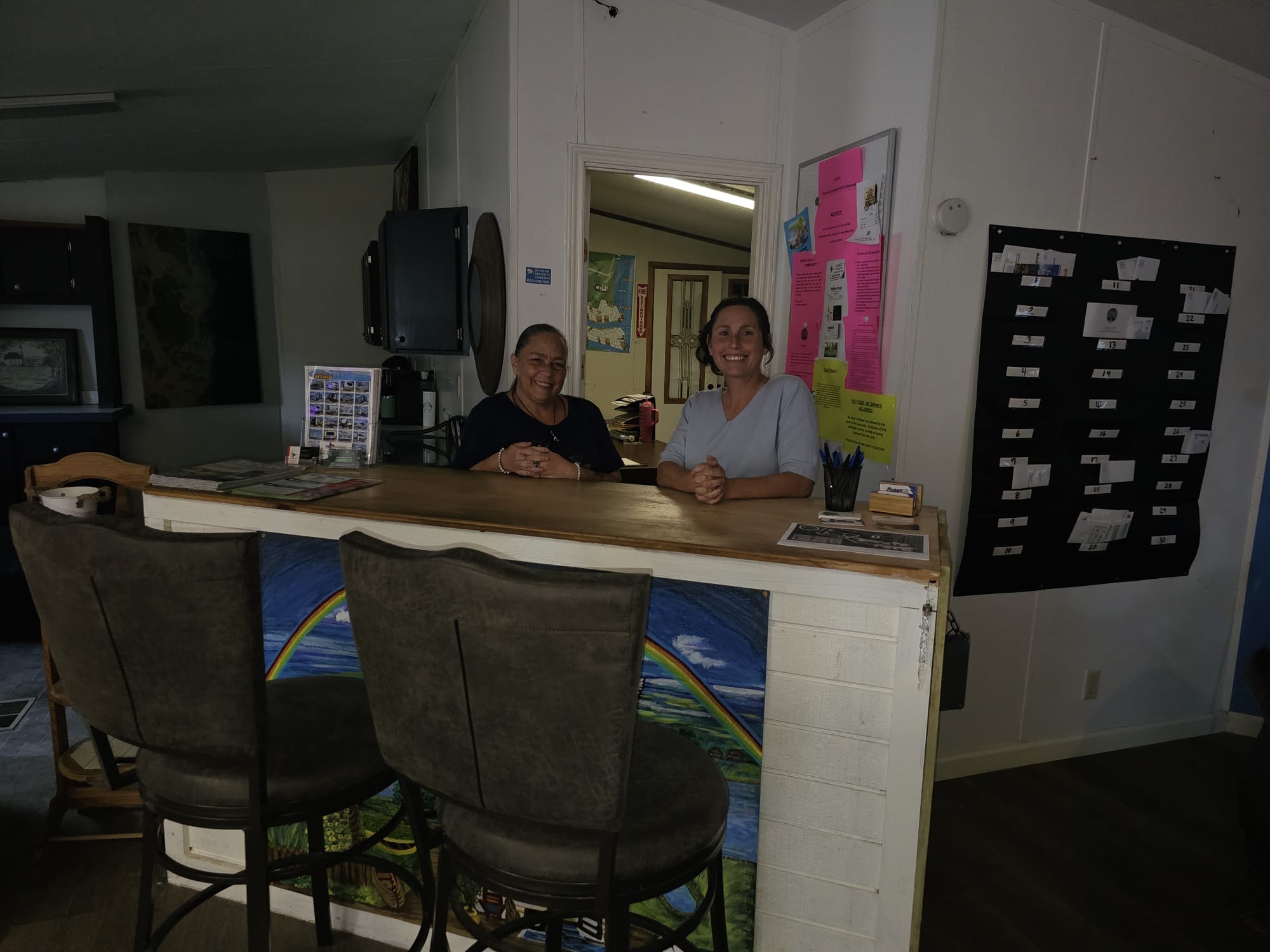 Friendly office staff at Venice On The Lake RV Park front desk