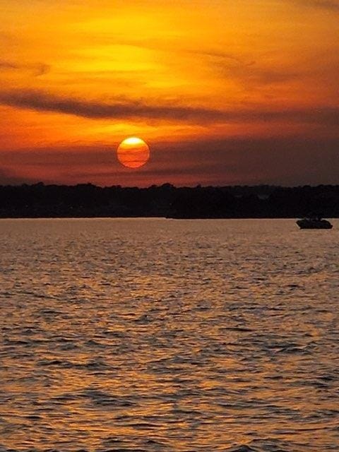 Golden sunset over Lake Conroe at Venice On The Lake